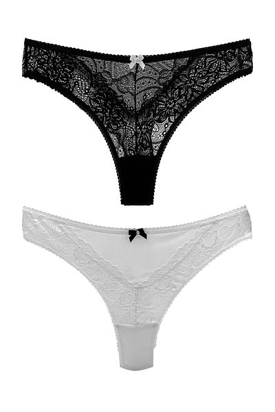 HNX 2-Piece Lace Thong Women's Panties