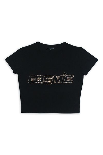 Touz Niiss Boutique Gothic Stone Embroidery Stone Cosmic Black Crop