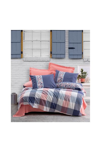 Cotton Box Alaçatı Single Duvet Cover Set Cielo Coral