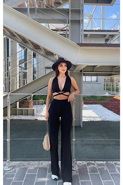 Bbeox Yüksek Bel Toparlayıcı Premium Likralı Kumaş İspanyol Paça Tayt Pantolo...