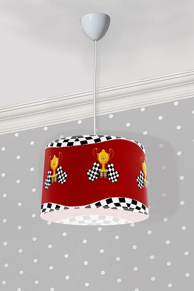 Bebişim Halı Car Race Cup Patterned Children's Room Pendant Chandelier
