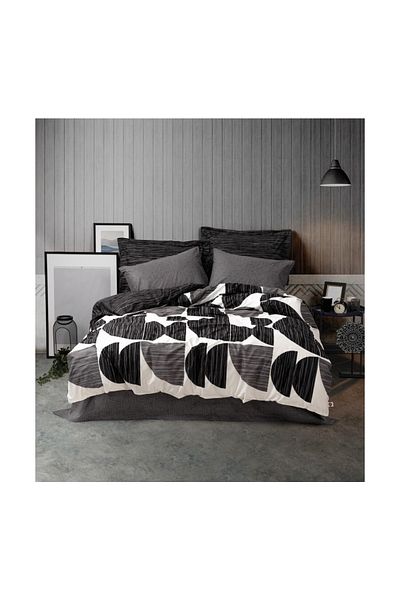 Cotton Box Modern Single Duvet Cover Set Niko Anthracite