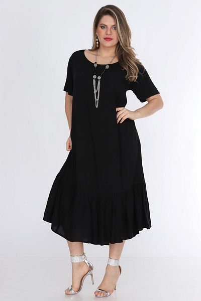 Piano Luce Μαύρο γυναικείο φόρεμα Schick Plus Size - 1569