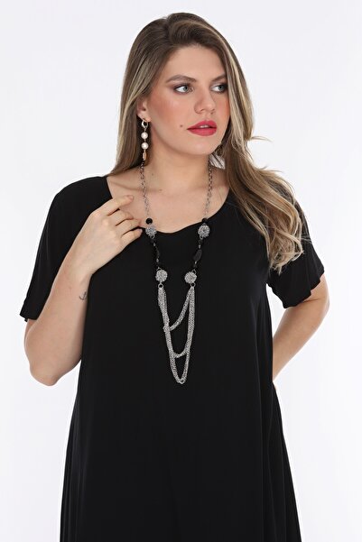 Piano Luce Μαύρο γυναικείο φόρεμα Schick Plus Size - 1569