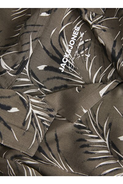 Jack & Jones Desenli Kahve Erkek Gömlek 12209887_jorjuan Resort Aop Shırt