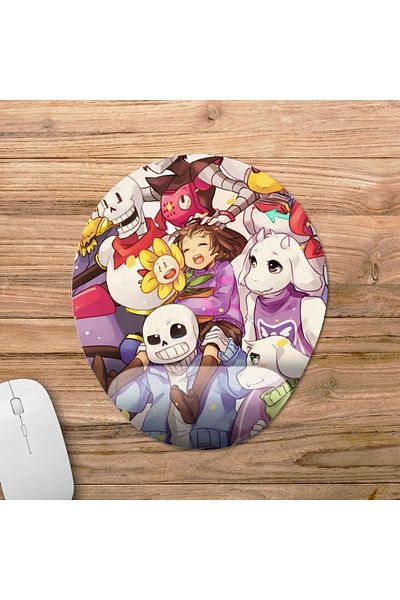 Pixxa موديل لوحة ماوس مع مسند للمعصم من Undertale - 3 بيضاوي