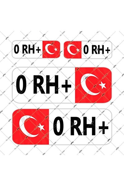 Bay Etiket Bt02 Reflektif 0 Rh Pozitif (+) Kan Grubu Etiket Seti