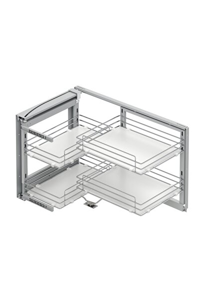 STARAX Kör Köşe Ahşap Tablalı Kapağa Monte 45 cm Sağ Krom