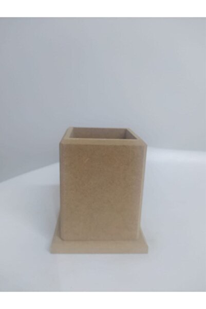 DERYA DESİNG ART Suport pentru stilou pătrat mic din lemn decorativ, care poate fi vopsit