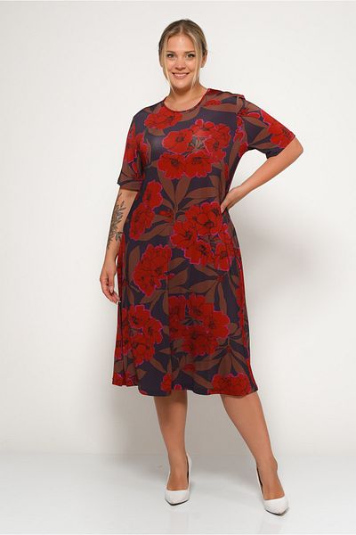 TUSSE Plus Women's Print Sandy Short Sleeve Oversize Dress