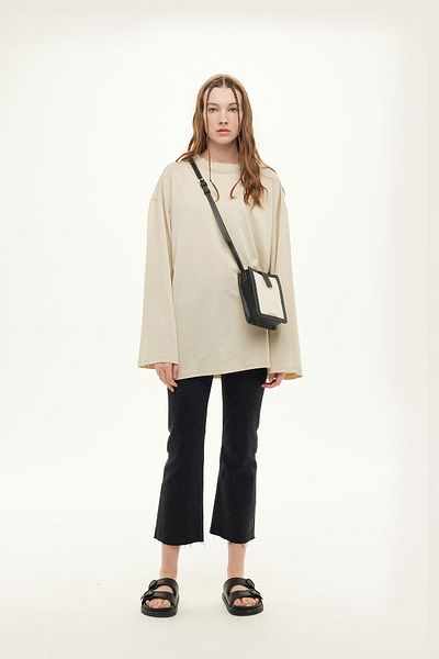 Manuka Oversize T-Shirt mit weiten Ärmeln Beige