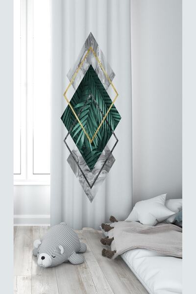 Pelangi White Nature Leaf Patterned Digital Printing Washable Baby Kids Room ...