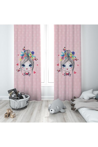 linazaitun Pink Princess Patterned Digital Printing Washable Baby Kids Room B...