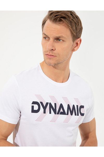 Pierre Cardin Λευκό T-shirt Slim Fit Crew Neck