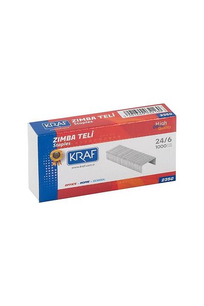 KRAF White Large Size Staple No.24/6 - 2 Boxes X 1000 Pieces