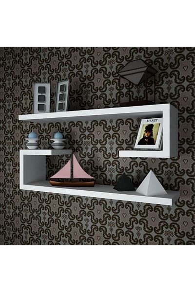 Egecan Mobilya L Model 2-Piece Wall Shelf Wall Shelf
