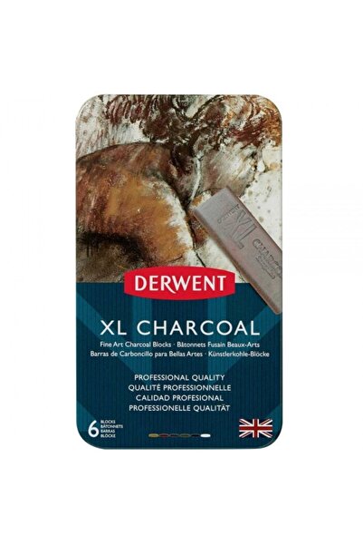 Derwent Xl Charcoal Blocks 6'lı Teneke Kutu (renkli Kömür Küp)