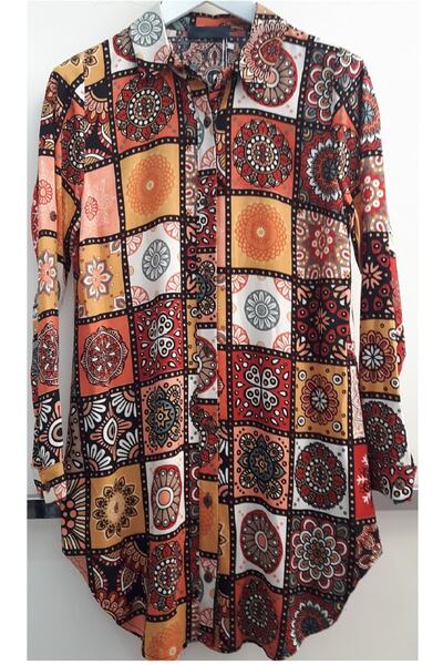 N.Y.YILDIZ Zvezdasti cvet Viskoza Košulja sa dugmadima i kragnom veće veličine