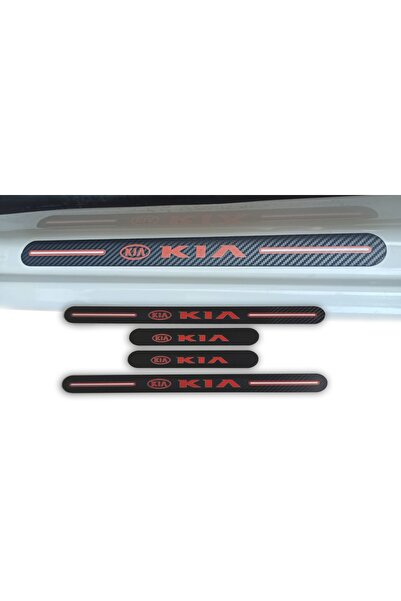 Aksefuar Lazer Kia Cerato Uyumlu Carbon Kapı Eşiği 4'lü Set Kırılmaz