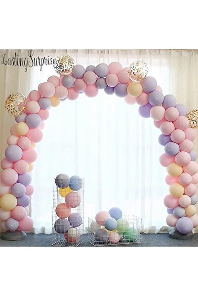 BEST PARTİ DOĞUM GÜNÜ PARTİ SÜSLERİ Macaron Soft Balloon Set 40 Pieces of Mix...