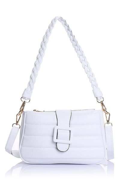 By Hakan Nas Bag-1189 Geantă de umăr damă alb