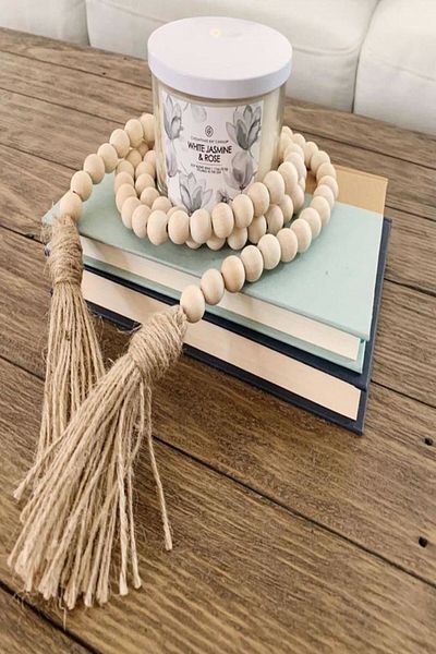 Emtory Home Ξύλινες φυσικές χάντρες διακοσμητικό στολίδι πολλαπλών χρήσεων (50cm)