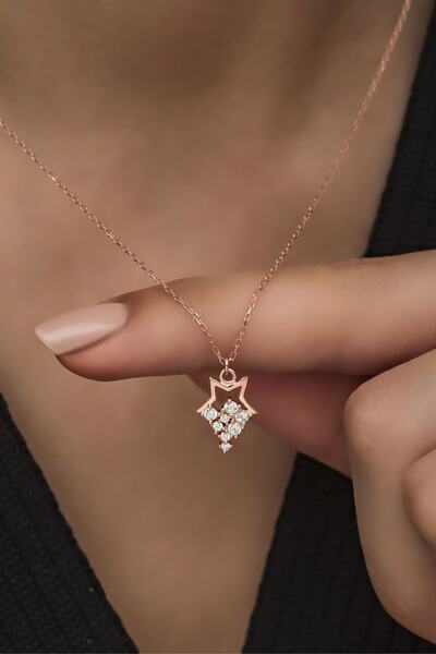 Nereze 925 Ayar Gümüş Minik Parlayan Yıldız Kolye