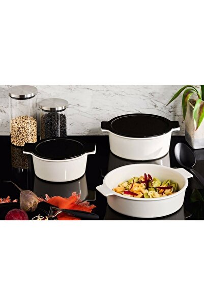 Porland Cookland Fire Siyah Kapaklı Tencere Takımı 6 Parça 04cla000034
