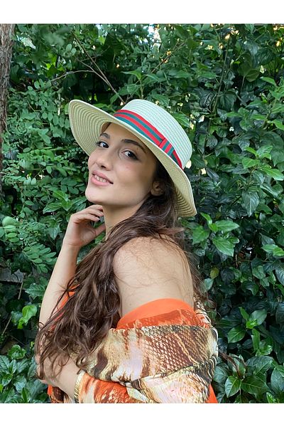 laviyonsa Design Colorful Ribbon Beige Gondola Hat