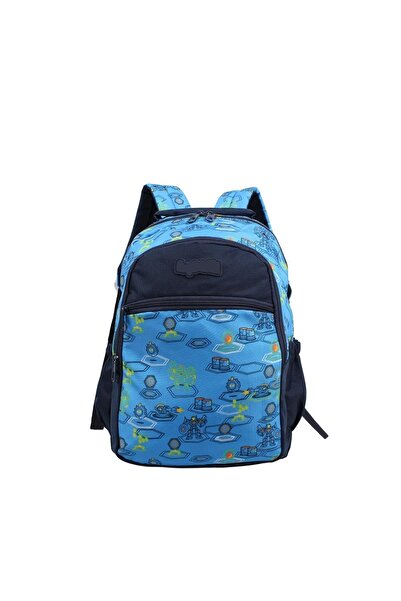 Bagacar Дитячий чоловічий синій робот-модель з пеналом та рюкзаком