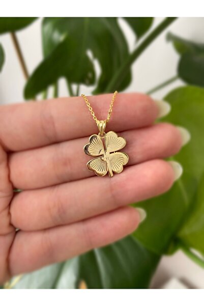 BG JEWELLERY Gold Yonca 925 Ayar Gümüş Kolye