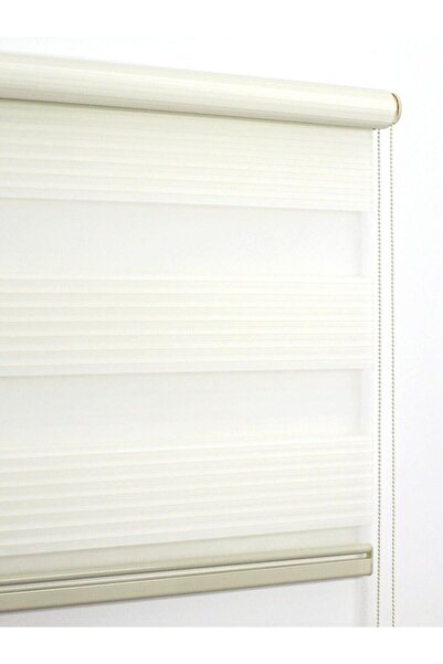 İREMKARAHOME Geniş Pilise Krem Zebra Perde 130x260