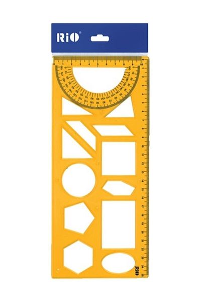Rio Colorful Geometry Template Ruler - Pack of 2