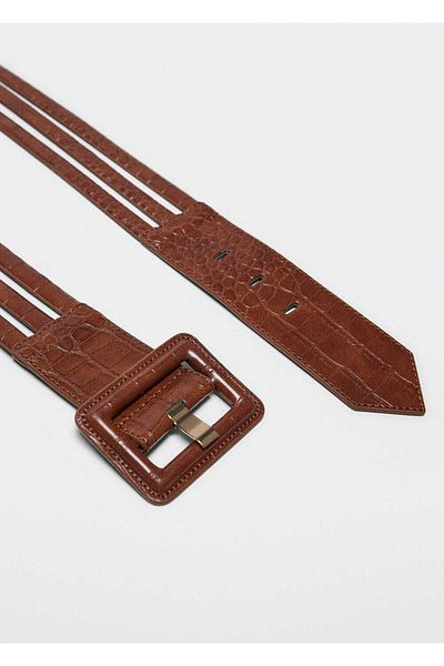 MANGO Woman Square Buckle Belt