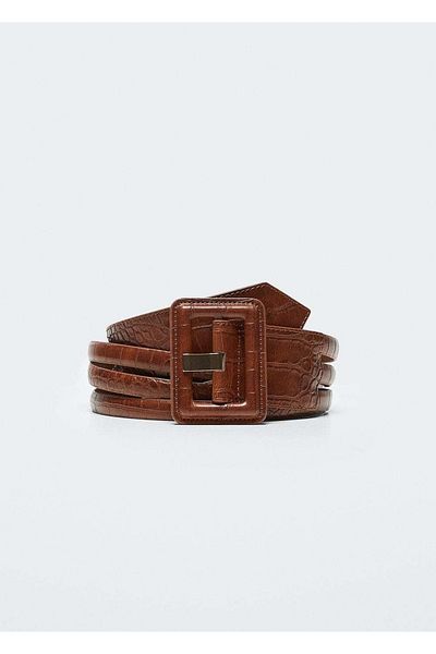 MANGO Woman Square Buckle Belt