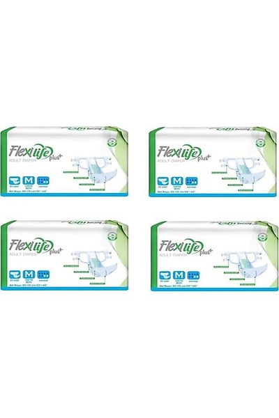 Flexilife Plus Medium Size Medium Patient Diapers with Waistband 4 Packs of 30 / 120 Pieces