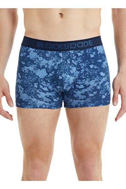 Blackspade 30871 Normal Waist Printed Navy Blue Men's Shorts