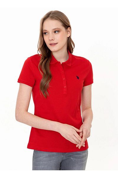 U.S. Polo Assn. Tricou roșu pentru femei