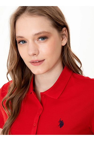 U.S. Polo Assn. Tricou roșu pentru femei