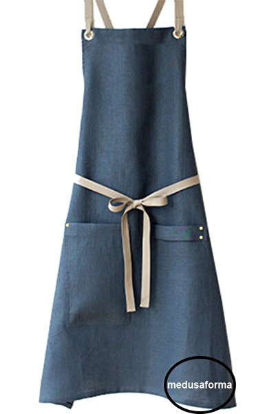 medusaforma Çapraz Askılı Mutfak Önlüğü Master Chef Cafe Şef Garson Aşçı Kuaf...