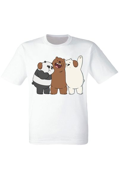 YAPO TİCARET Tricou alb cu imprimeu Urși