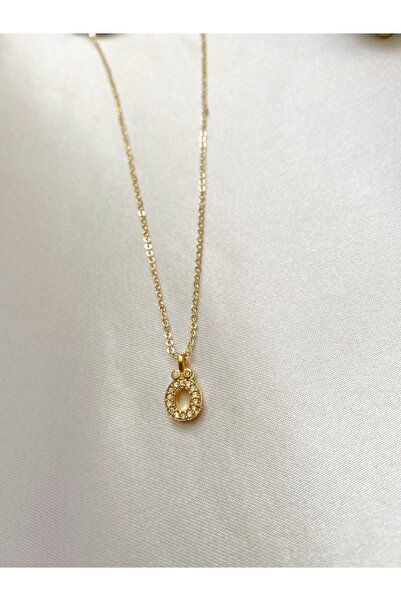 SWORDS CONCEPT Zirkon Taşlı Minimal Gold Ö Harfli Kolye