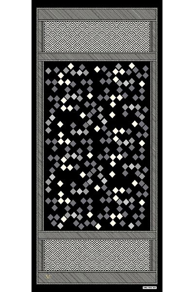 19V69 ITALIA Model Geometric Seria Pavia cu Umeraș șal și Set Cadou 90x200 Cm