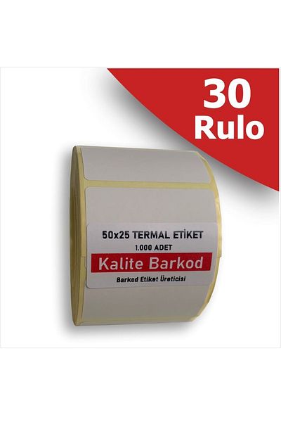 Kalite Barkod ملصق حراري 50x25| 30 لفة من ملصقات الباركود