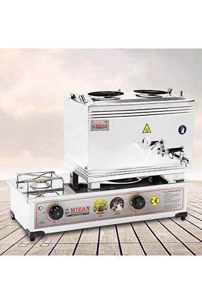 Mizan Çay Kazanı Gazlı Çift Demlik Kahveci Ocağı 20 Lt