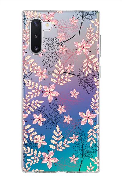 PrintiFy Samsung Galaxy Note 10 Kapak Floral Kırmızı Tasarımlı Şeffaf Silikon...