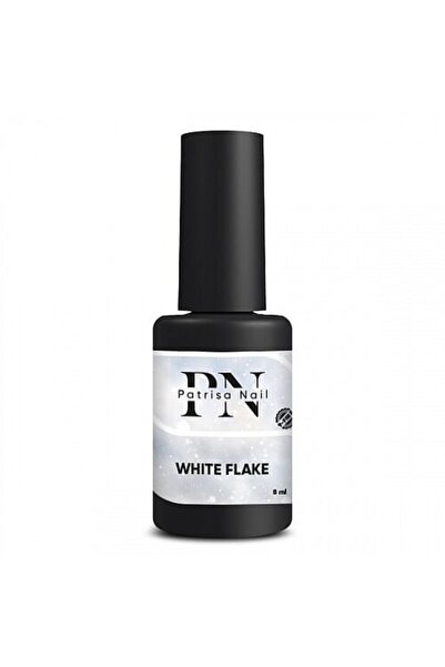 Patrisa Nail Glossy Top Coat, White Flake Top Kat No Wipe 8 Ml