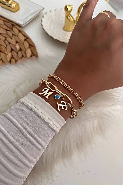 Trendy Butik يمكن اختيار الأشكال التي تحتوي على مجموعة سوار سلسلة من الحروف ا...