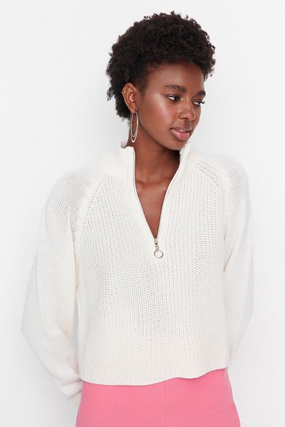 Trendyol Collection Ecru High Collar Knitwear Sweater TWOAW22KZ1632
