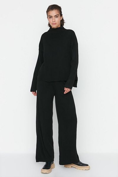 Trendyol Collection Knitwear Bottom-Top Set Black Regular Trousers - Twoaw21Au0060